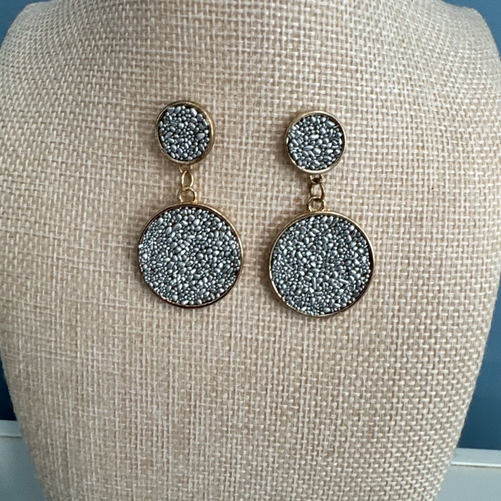 Statement Earring Bundle of 3 | Druzy Drops + Crystal Studs + Bar Earrings - Picture 2 of 7